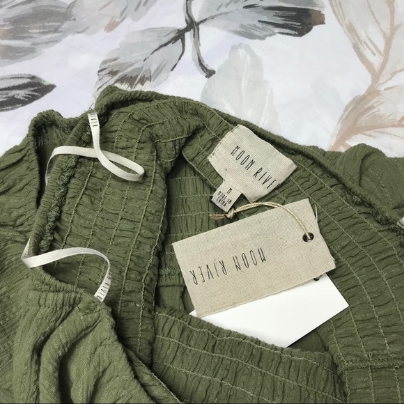 Anthroplogie green Crop top New. Moon river M - Picture 4 of 5